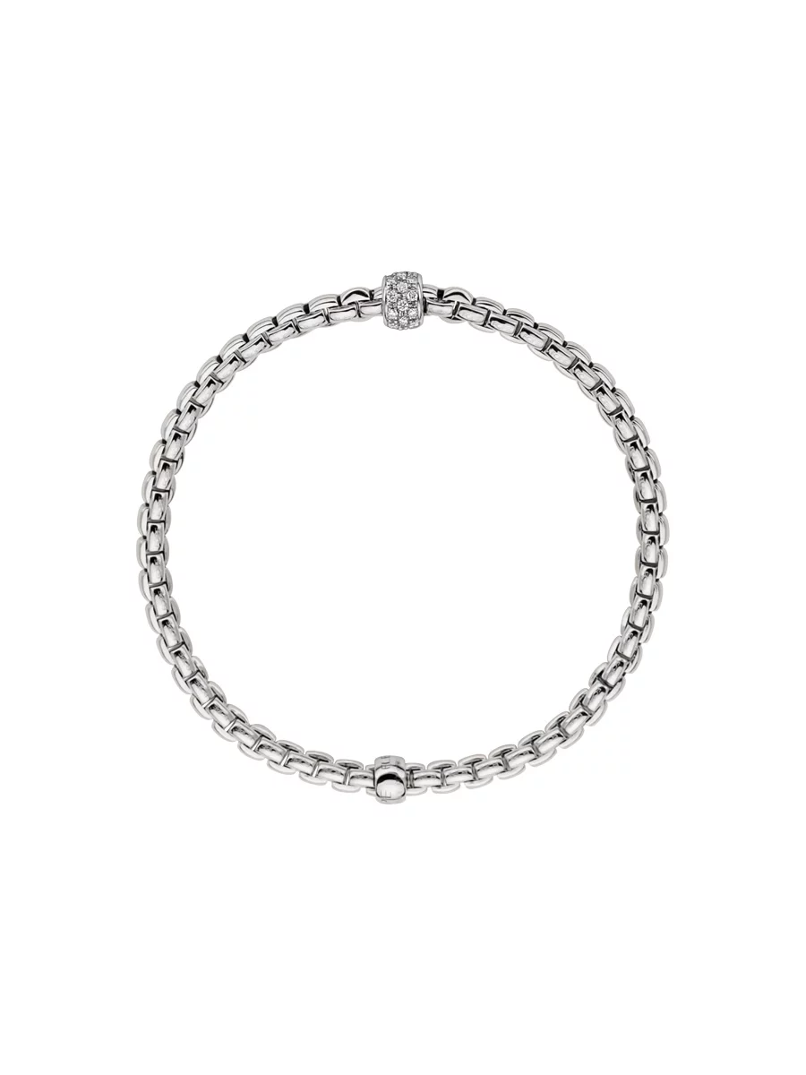 fope bracciale flexit con pave di diamanti oro bianco