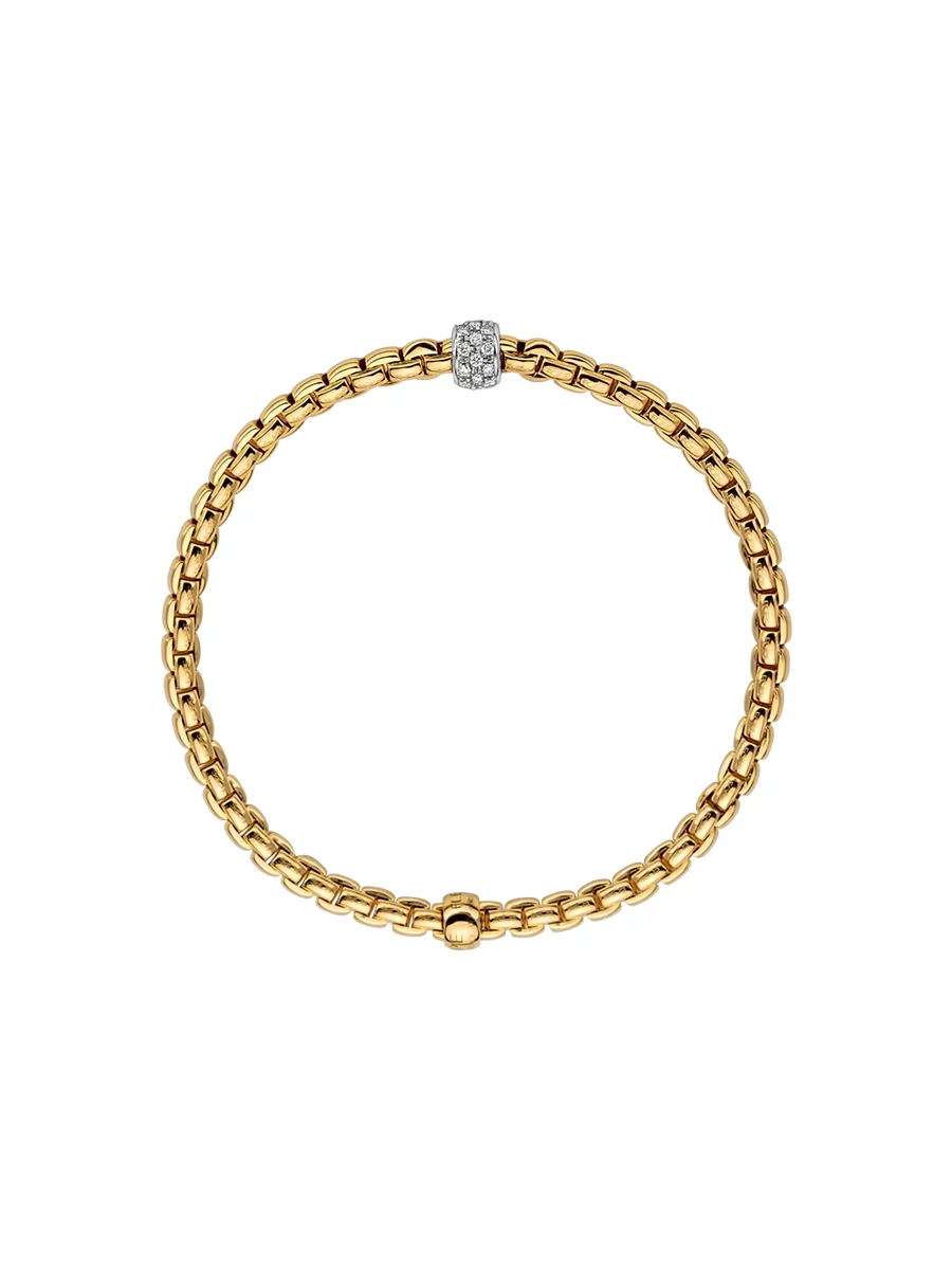 fope bracciale flexit con pave di diamanti